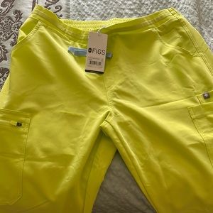 Bright yellow figs yola skinny pants